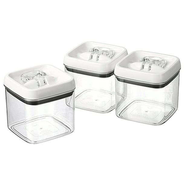 Set of 8 Square Airtight 4.5 cup Flip-Tite Clear Food Storage Container Canister